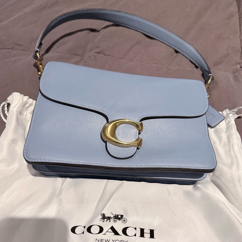 NWT Authentic Coach Chain Tabby bluebell with chain and leather straps